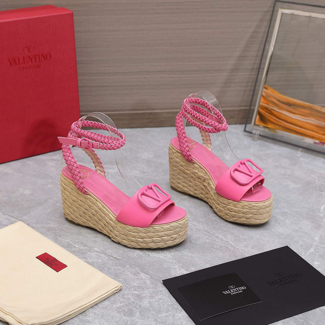 Valentino VLogo Signature Calfskin Wedge Sandal 90MM V78123