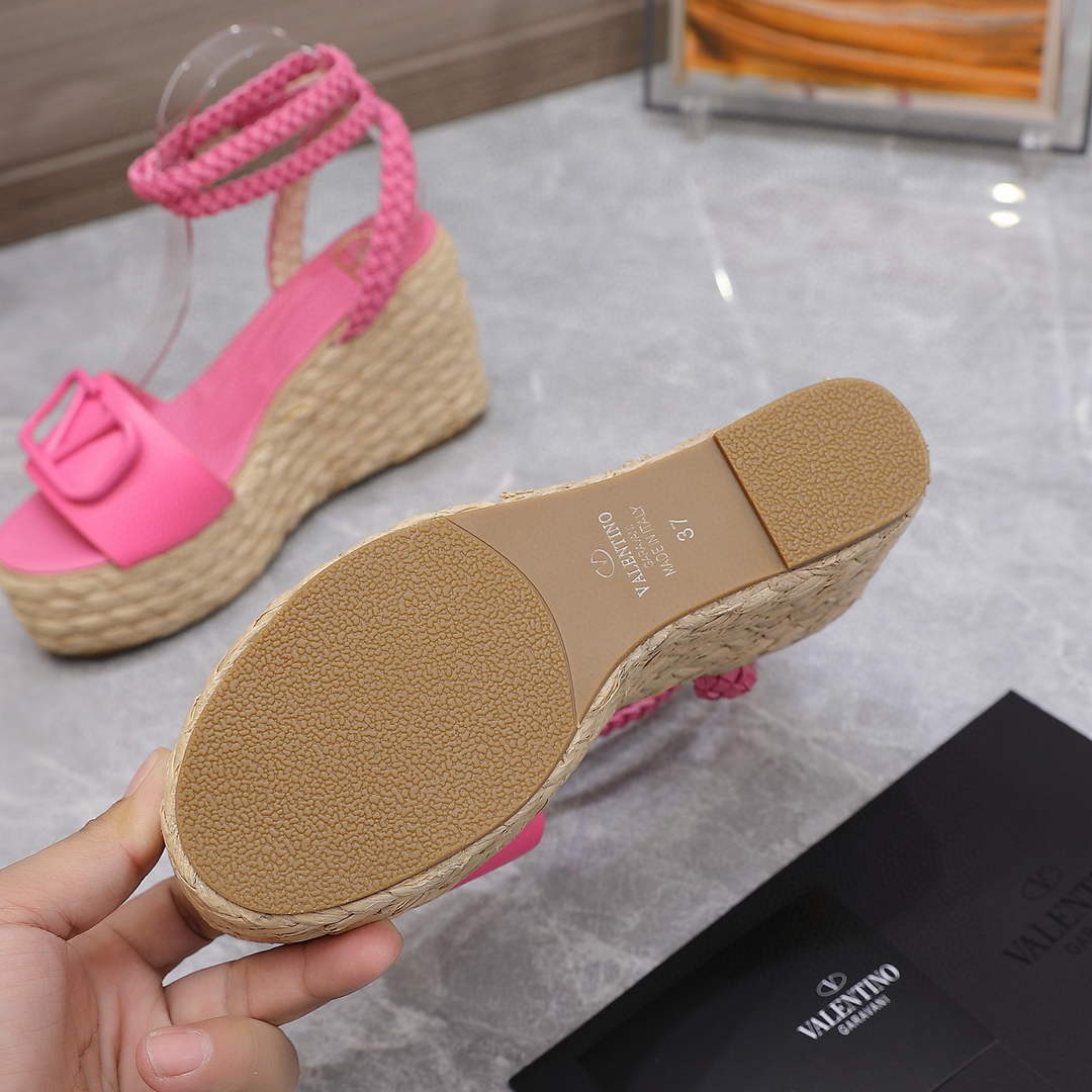 Valentino VLogo Signature Calfskin Wedge Sandal 90MM V78123