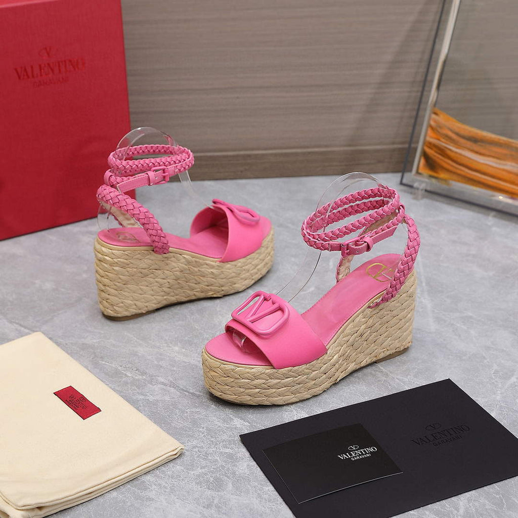 Valentino VLogo Signature Calfskin Wedge Sandal 90MM V78123