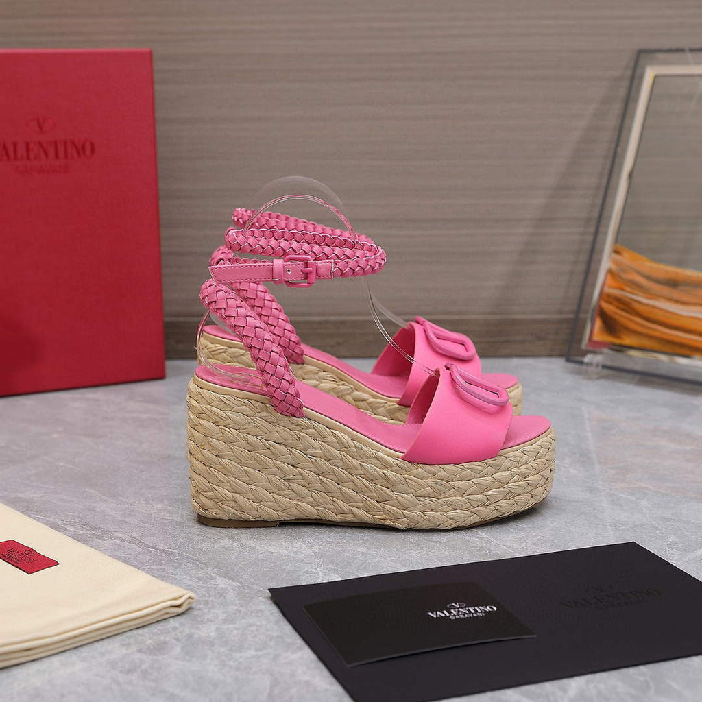 Valentino VLogo Signature Calfskin Wedge Sandal 90MM V78123