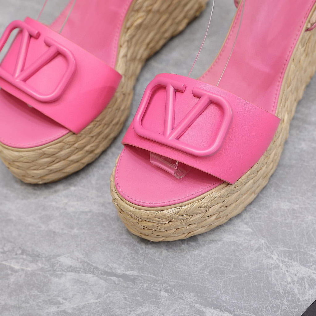 Valentino VLogo Signature Calfskin Wedge Sandal 90MM V78123