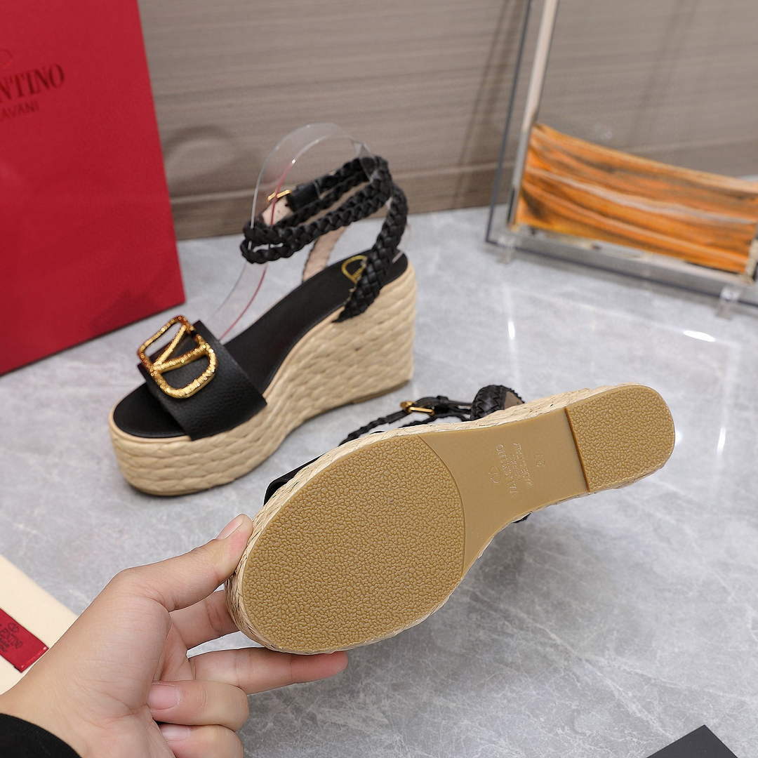 Valentino VLogo Signature Calfskin Wedge Sandal 90MM V78125