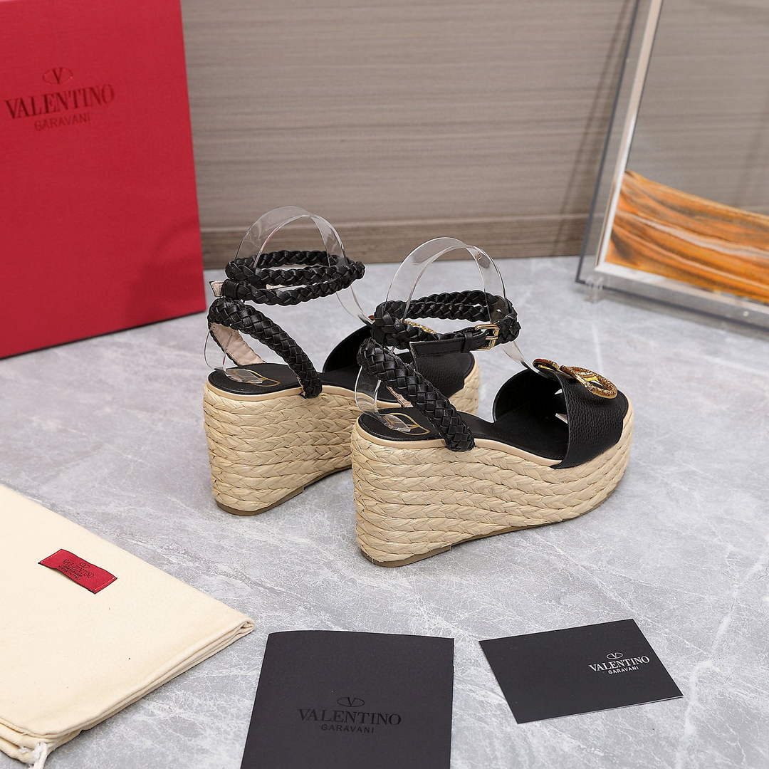 Valentino VLogo Signature Calfskin Wedge Sandal 90MM V78125