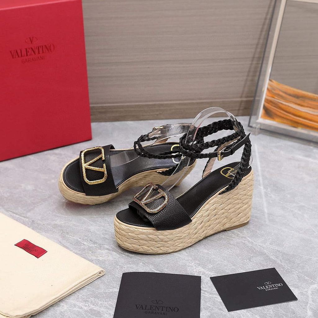 Valentino VLogo Signature Calfskin Wedge Sandal 90MM V78125