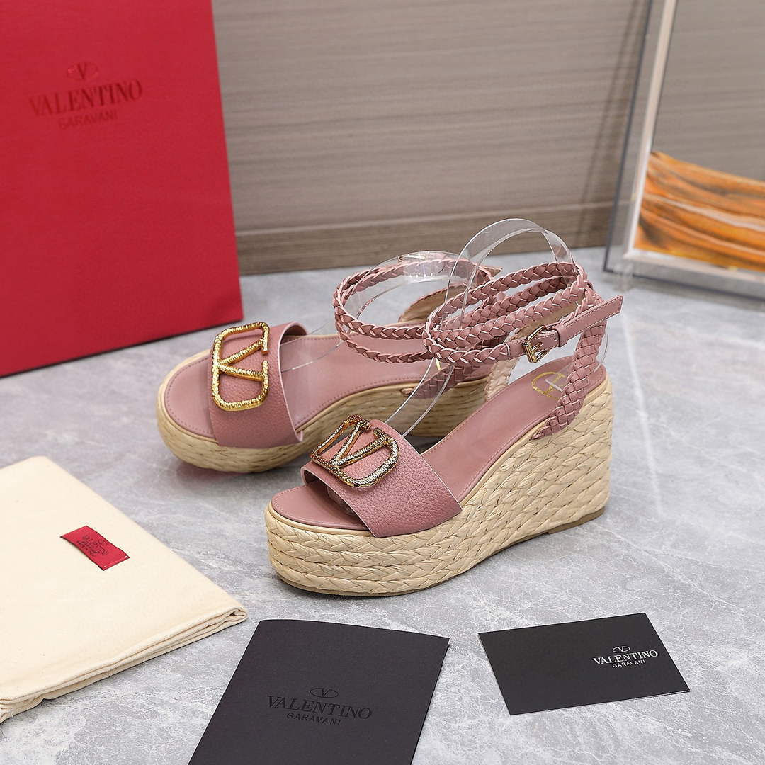 Valentino VLogo Signature Calfskin Wedge Sandal 90MM V78127
