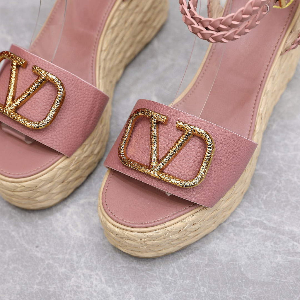 Valentino VLogo Signature Calfskin Wedge Sandal 90MM V78127