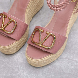 Valentino VLogo Signature Calfskin Wedge Sandal 90MM V78127 - 35 - View 2