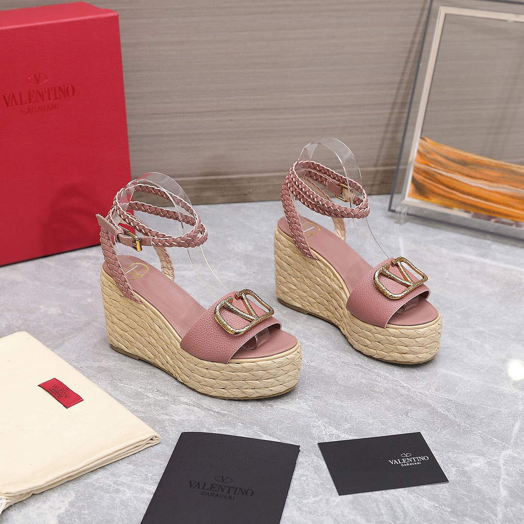 Valentino VLogo Signature Calfskin Wedge Sandal 90MM V78127