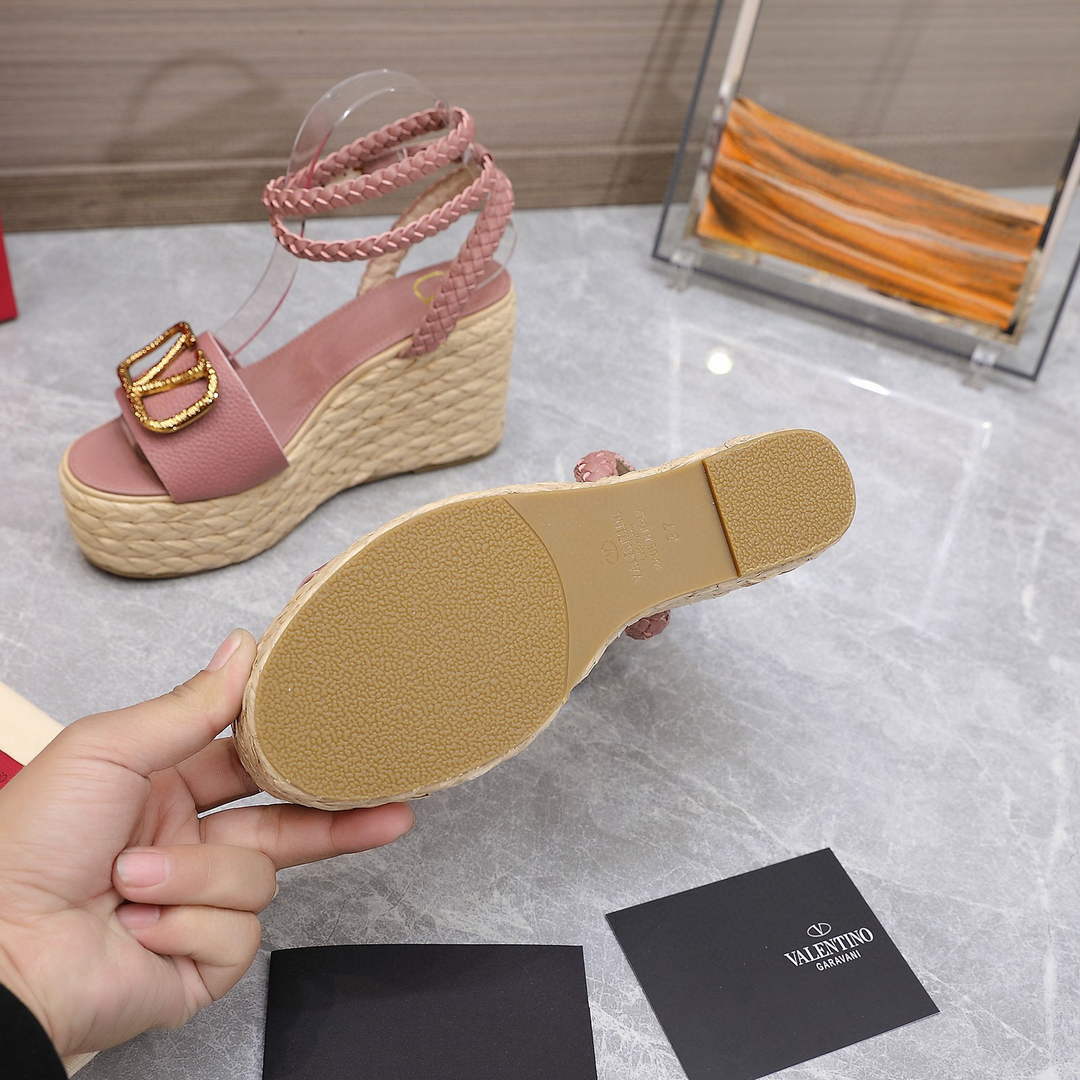 Valentino VLogo Signature Calfskin Wedge Sandal 90MM V78127