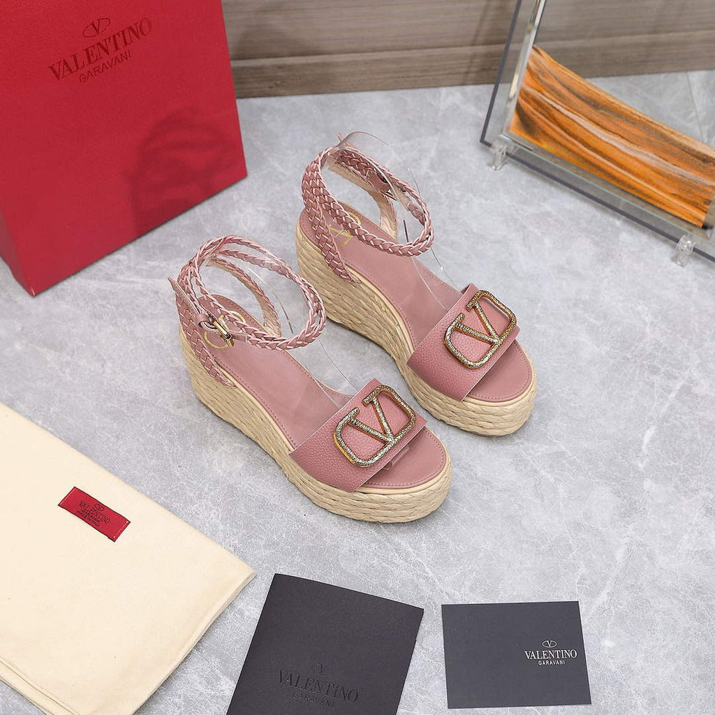 Valentino VLogo Signature Calfskin Wedge Sandal 90MM V78127