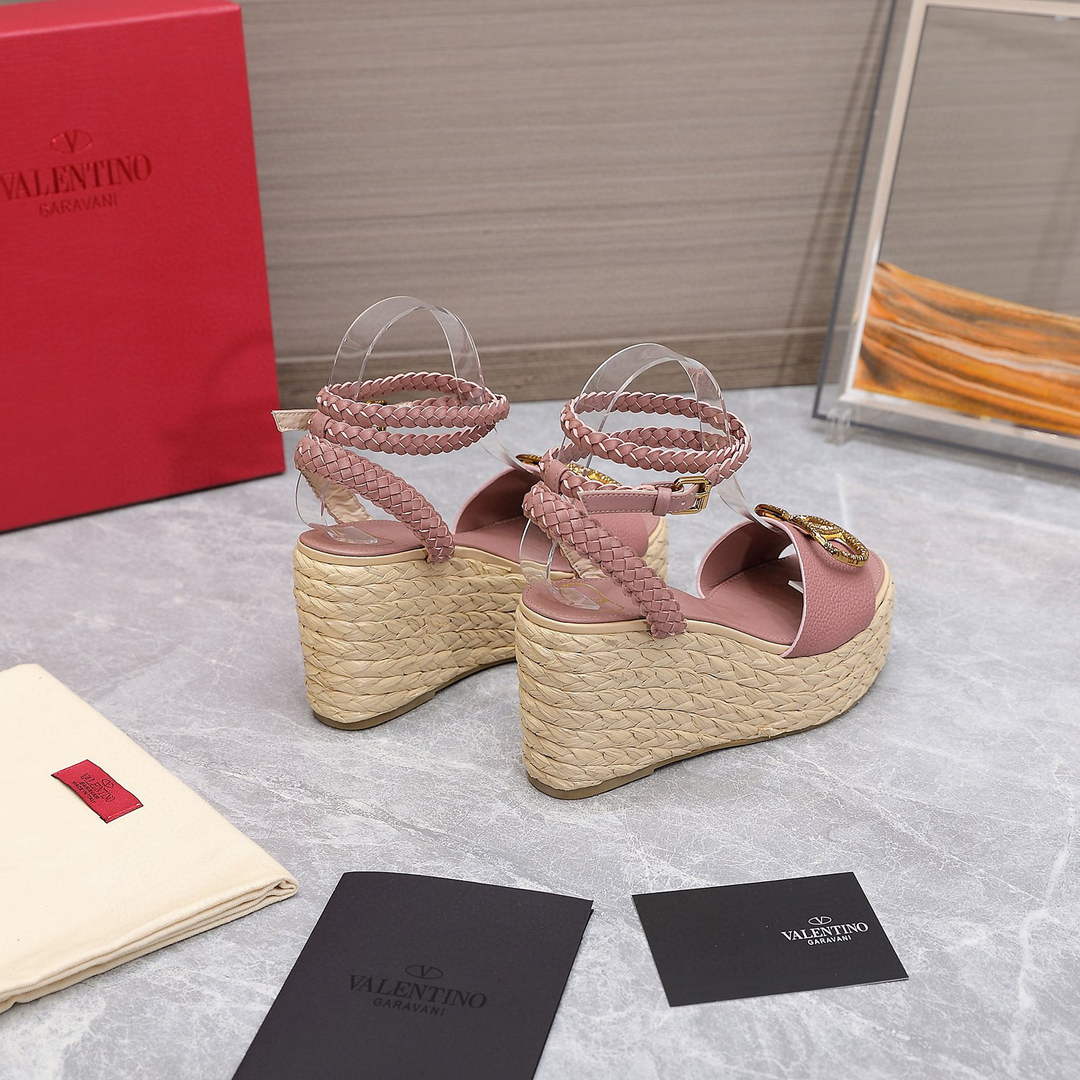 Valentino VLogo Signature Calfskin Wedge Sandal 90MM V78127