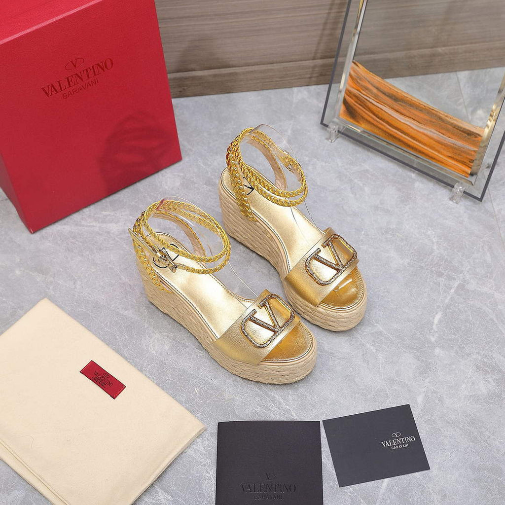 Valentino VLogo Signature Calfskin Wedge Sandal 90MM V78128