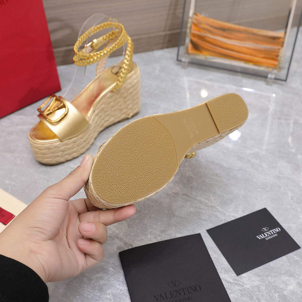 Valentino VLogo Signature Calfskin Wedge Sandal 90MM V78128