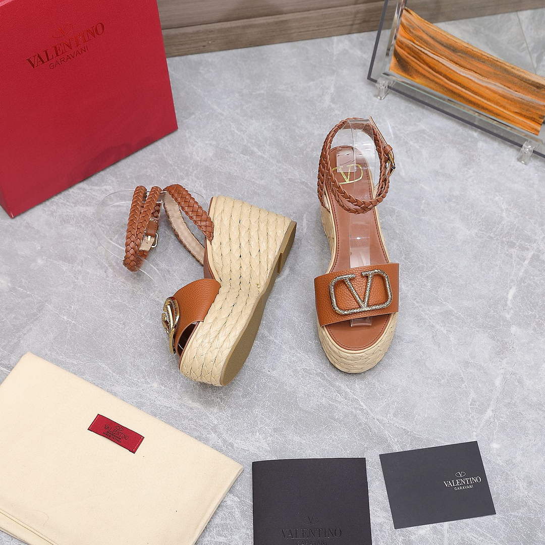 Valentino VLogo Signature Calfskin Wedge Sandal 90MM V78129