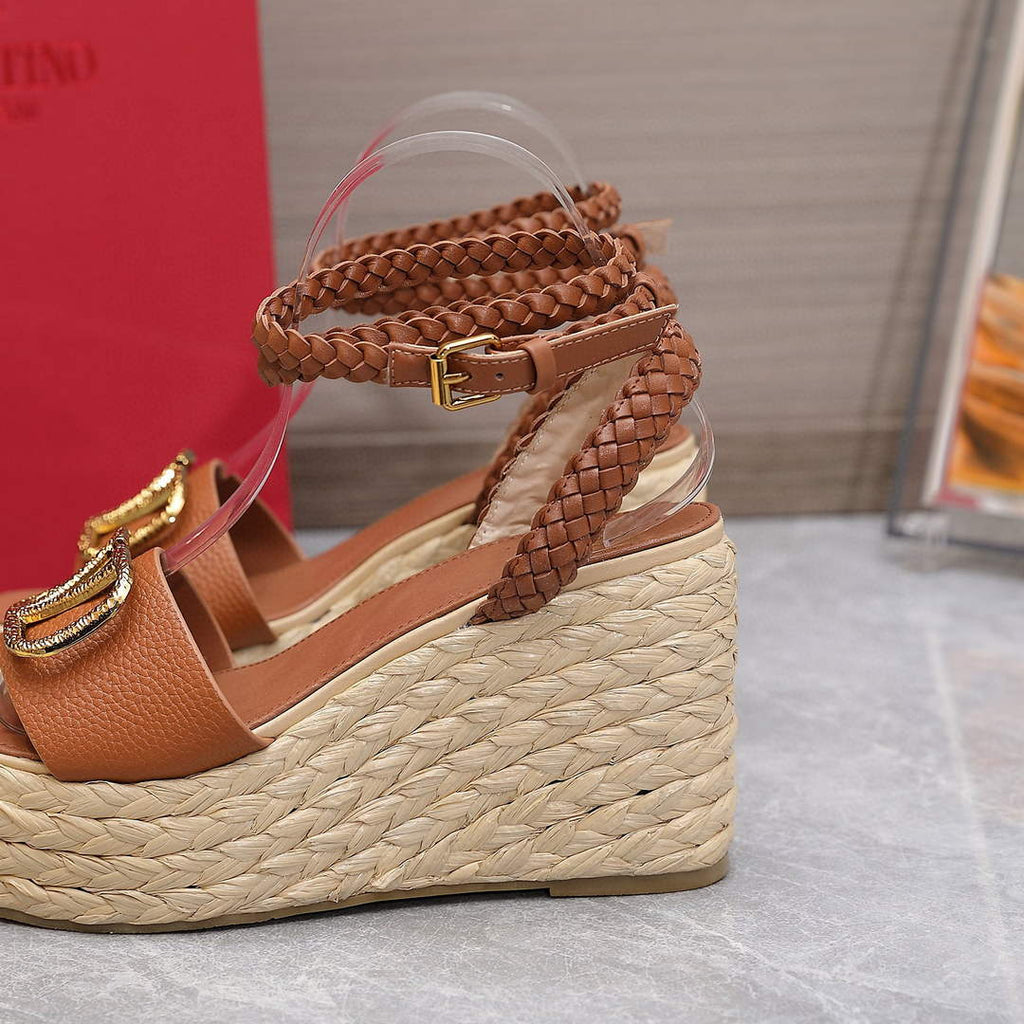 Valentino VLogo Signature Calfskin Wedge Sandal 90MM V78129