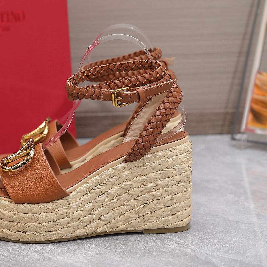 Valentino VLogo Signature Calfskin Wedge Sandal 90MM V78129