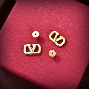 Valentino VLOGO SIGNATURE EARRINGS IN METAL AND SWAROVSKI CRYSTALS V880984 - Default Title - View 6