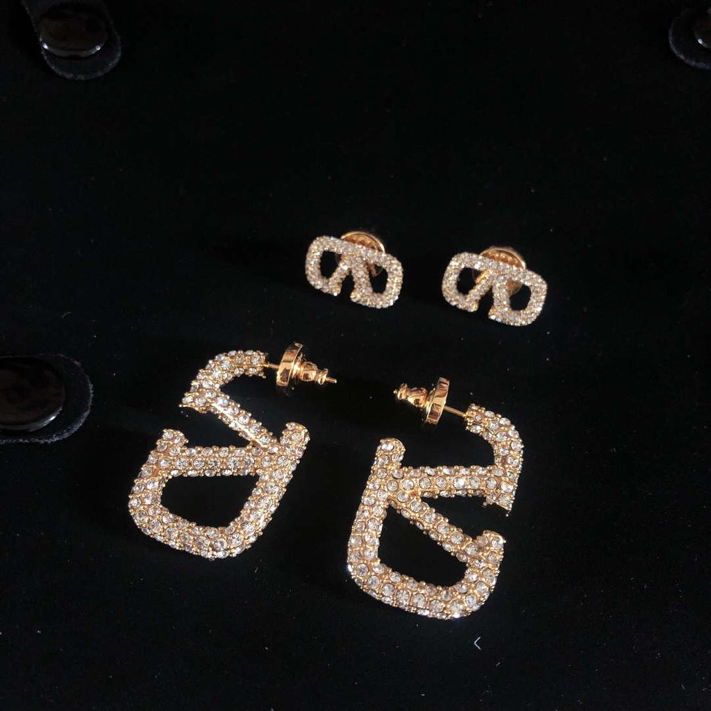 Valentino VLOGO SIGNATURE EARRINGS IN METAL AND SWAROVSKI CRYSTALS WJ0G04YCW_MH5