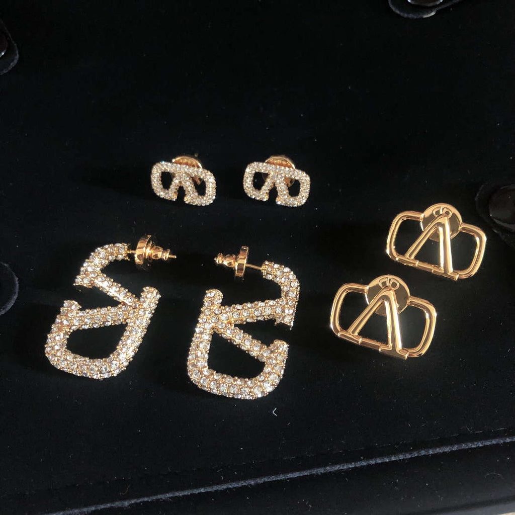 Valentino VLOGO SIGNATURE EARRINGS IN METAL AND SWAROVSKI CRYSTALS WJ0G04YCW_MH5