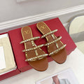 Valentino W2S0BU9ZWM Flat Roman Stud Calfskin Slide Sandal V98858 - US 4=Euro 35 - View 1