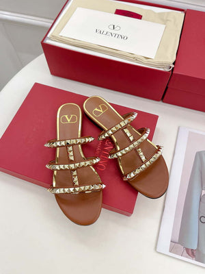 Valentino W2S0BU9ZWM Flat Roman Stud Calfskin Slide Sandal V98858 - US 4=Euro 35 - View 3
