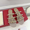 Valentino W2S0BU9ZWM Flat Roman Stud Calfskin Slide Sandal V98859 - US 4=Euro 35 - View 1