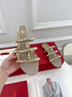 Valentino W2S0BU9ZWM Flat Roman Stud Calfskin Slide Sandal V98859 - US 4=Euro 35 - View 4