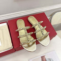 Valentino W2S0BU9ZWM Flat Roman Stud Calfskin Slide Sandal V98860 - US 4=Euro 35 - View 1