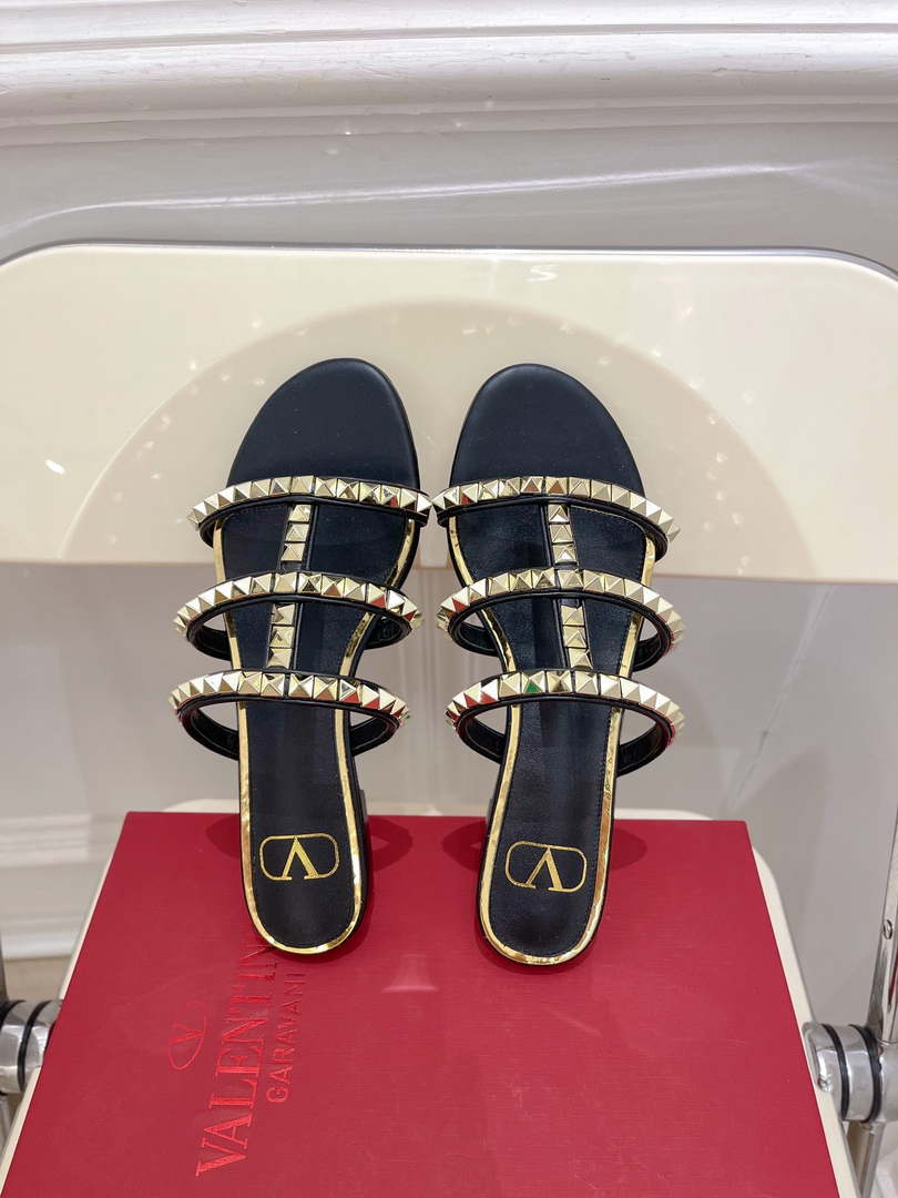 Valentino W2S0BU9ZWM Rockstud Flat Slide Sandal V98856