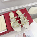 Valentino W2S0BU9ZWM Flat Roman Stud Calfskin Slide Sandal V98857 - US 4=Euro 35 - View 1