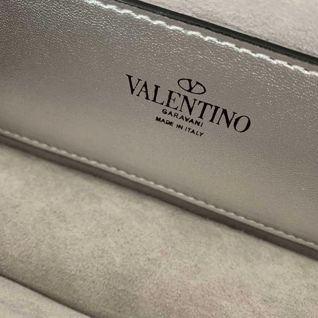 Valentino 2W2B0K53BYYNB6 garavani loc¨° small shoulder bag embroidered with jewel logo White