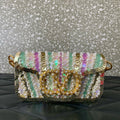Valentino WB0K53RQI_AAC  Garavani Locò small shoulder bag with pearls rhinestones and jewel logo
