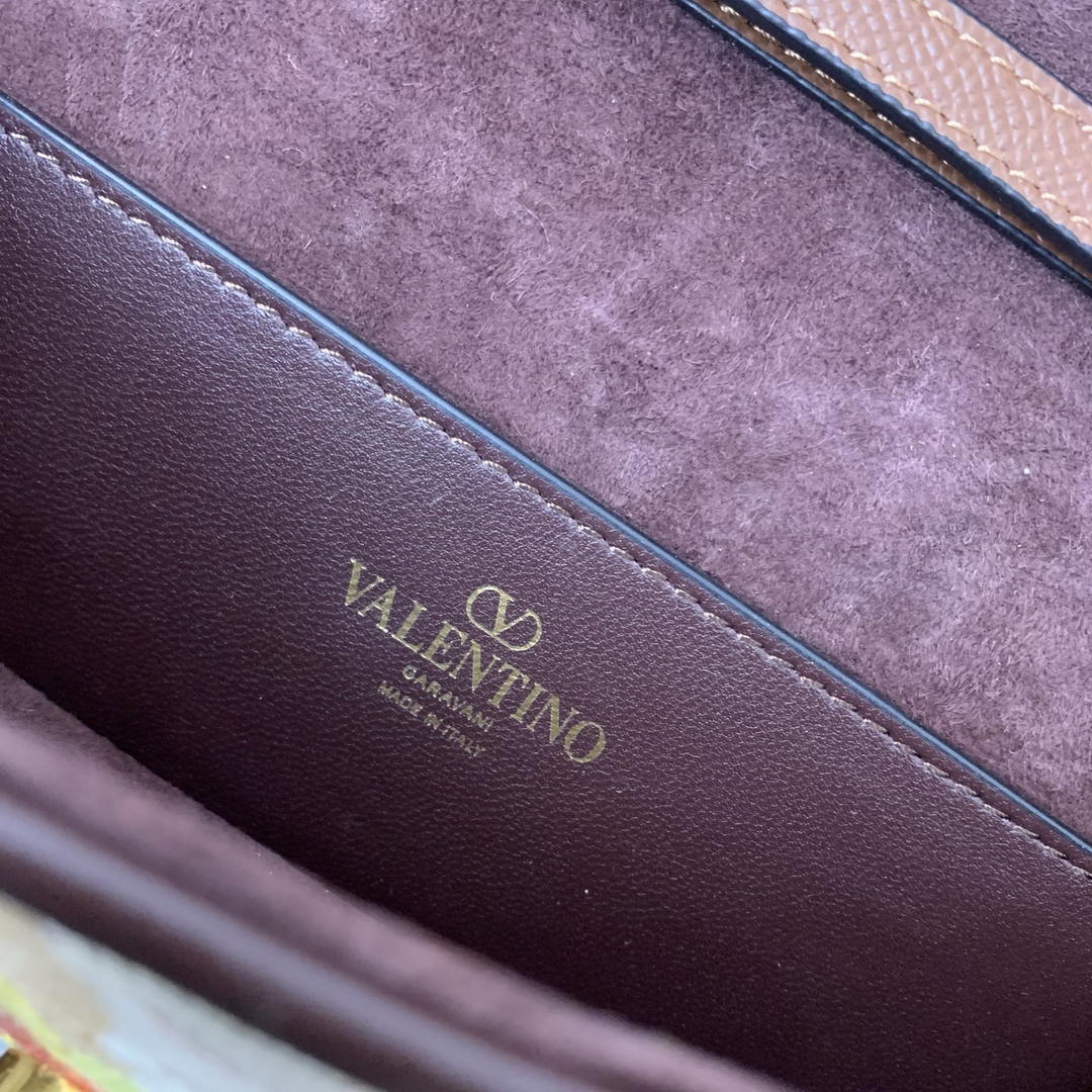 Valentino WB0K53SPV_C8N Garavani Locò Small Embroidered Shoulder Bag With Jewel Logo