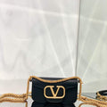 Valentino WB0K53ZXL Loc¨° Small Shoulder Bag in Calfskin Black - Default Title - View 1