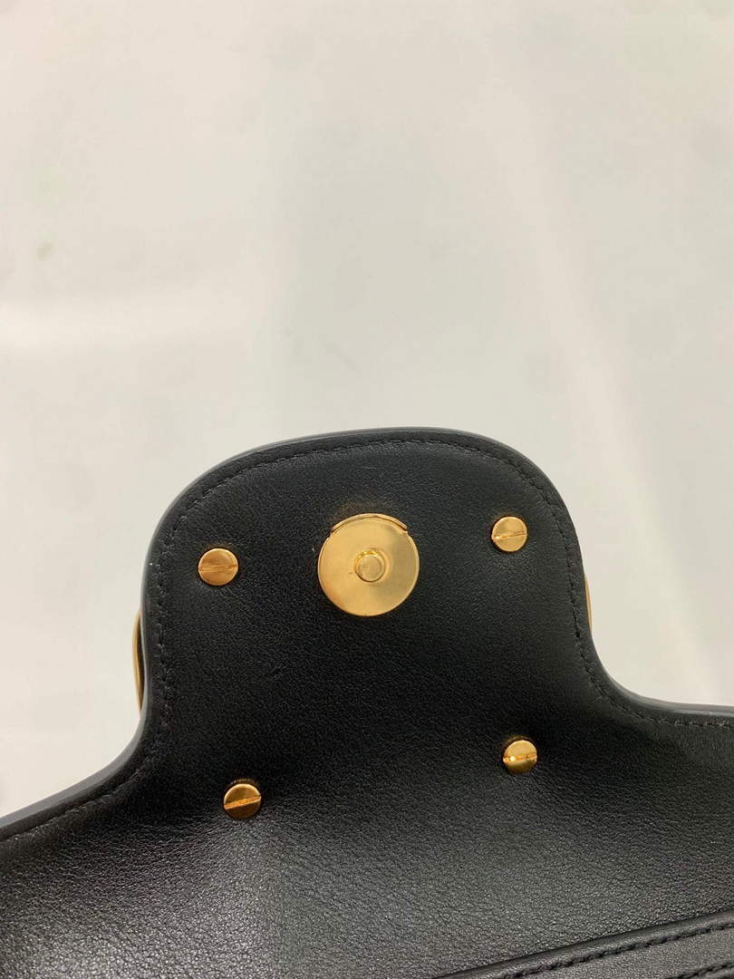 Valentino WB0K53ZXL Loc¨° Small Shoulder Bag in Calfskin Black