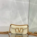 Valentino WB0K53ZXL Loc¨° Small Shoulder Bag in Calfskin Light Ivory - Default Title - View 1