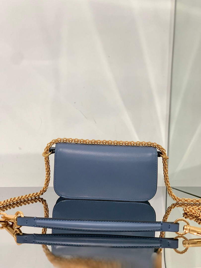Valentino WB0K53ZXL Loc¨° Small Shoulder Bag in Calfskin Blue