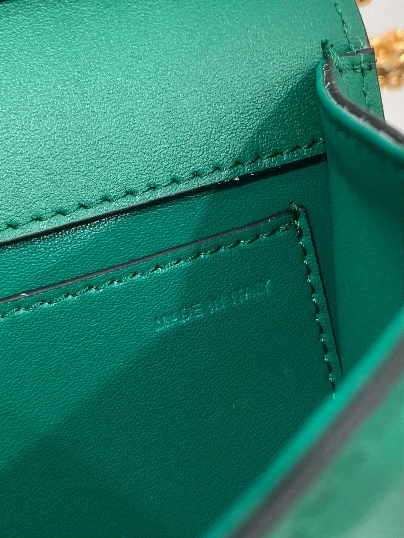 Valentino WB0K53ZXL Loc¨° Small Shoulder Bag in Calfskin Green