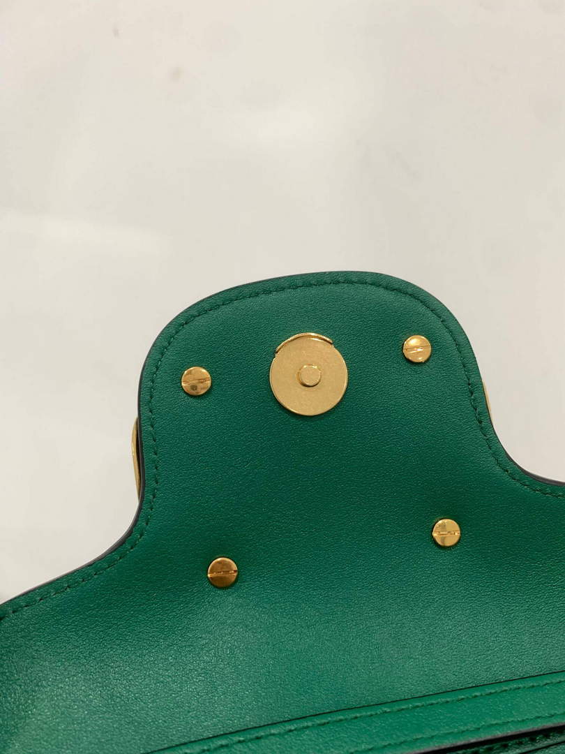 Valentino WB0K53ZXL Loc¨° Small Shoulder Bag in Calfskin Green