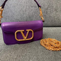 Valentino WB0K53ZXL Loc¨° Small Shoulder Bag in Calfskin Purple - Default Title - View 1