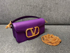 Valentino WB0K53ZXL Loc¨° Small Shoulder Bag in Calfskin Purple - Default Title - View 4