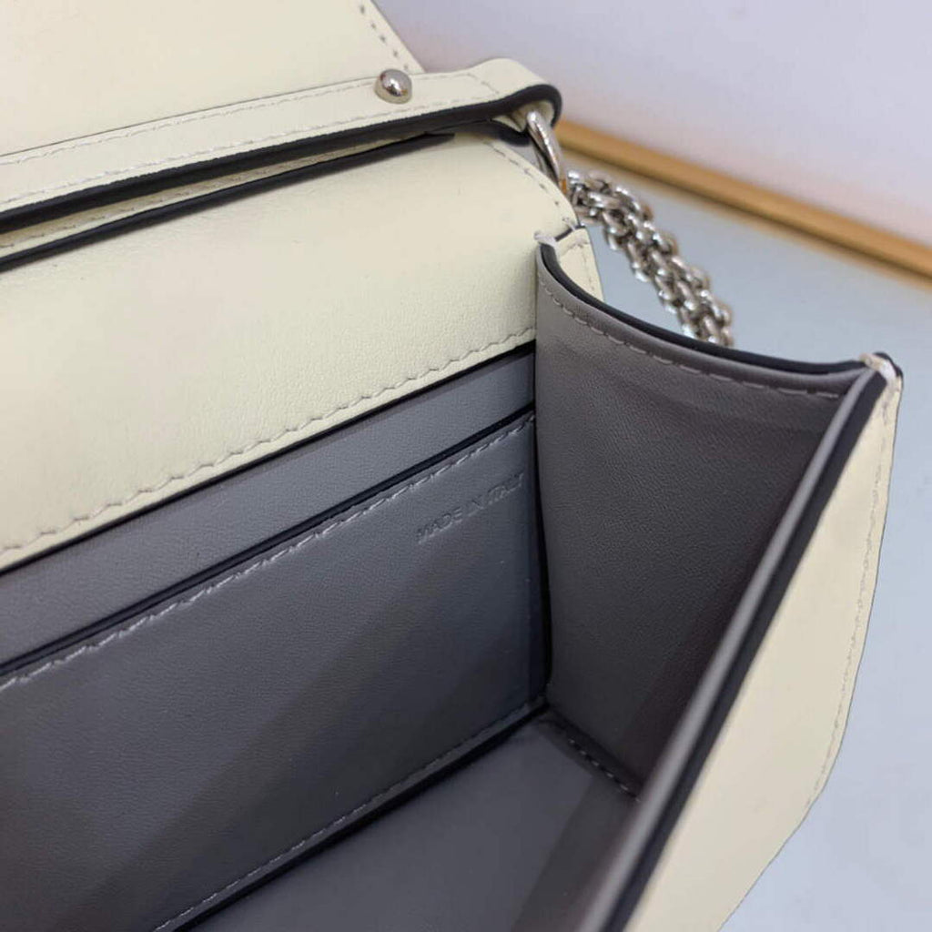 Valentino WB0K53ZXL Star diamond Loc¨° Small Shoulder Bag in Calfskin Light Ivory