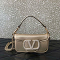 Valentino WB0K53ZXL Star diamond Loc¨° Small Shoulder Bag in Calfskin Gray Gold