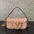 Valentino WB0K53ZXL Star diamond Loc¨° Small Shoulder Bag in Calfskin Nude Pink