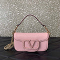 Valentino WB0K53ZXL Star diamond Loc¨° Small Shoulder Bag in Calfskin Pink