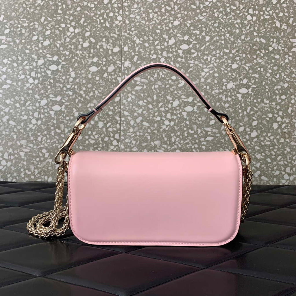 Valentino WB0K53ZXL Star diamond Loc¨° Small Shoulder Bag in Calfskin Pink