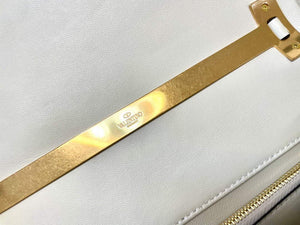 Valentino WB0K58ILK Medium One Stud Grainy Calfskin Handbag Light Ivory - Default Title - View 7