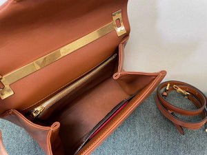Valentino WB0K58ILK Medium One Stud Grainy Calfskin Handbag Brown - Default Title - View 7
