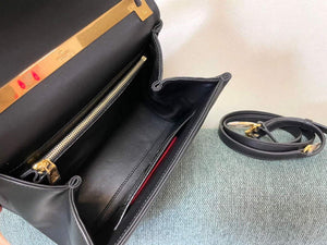 Valentino WB0K58ILK Medium One Stud Grainy Calfskin Handbag Black - Default Title - View 8