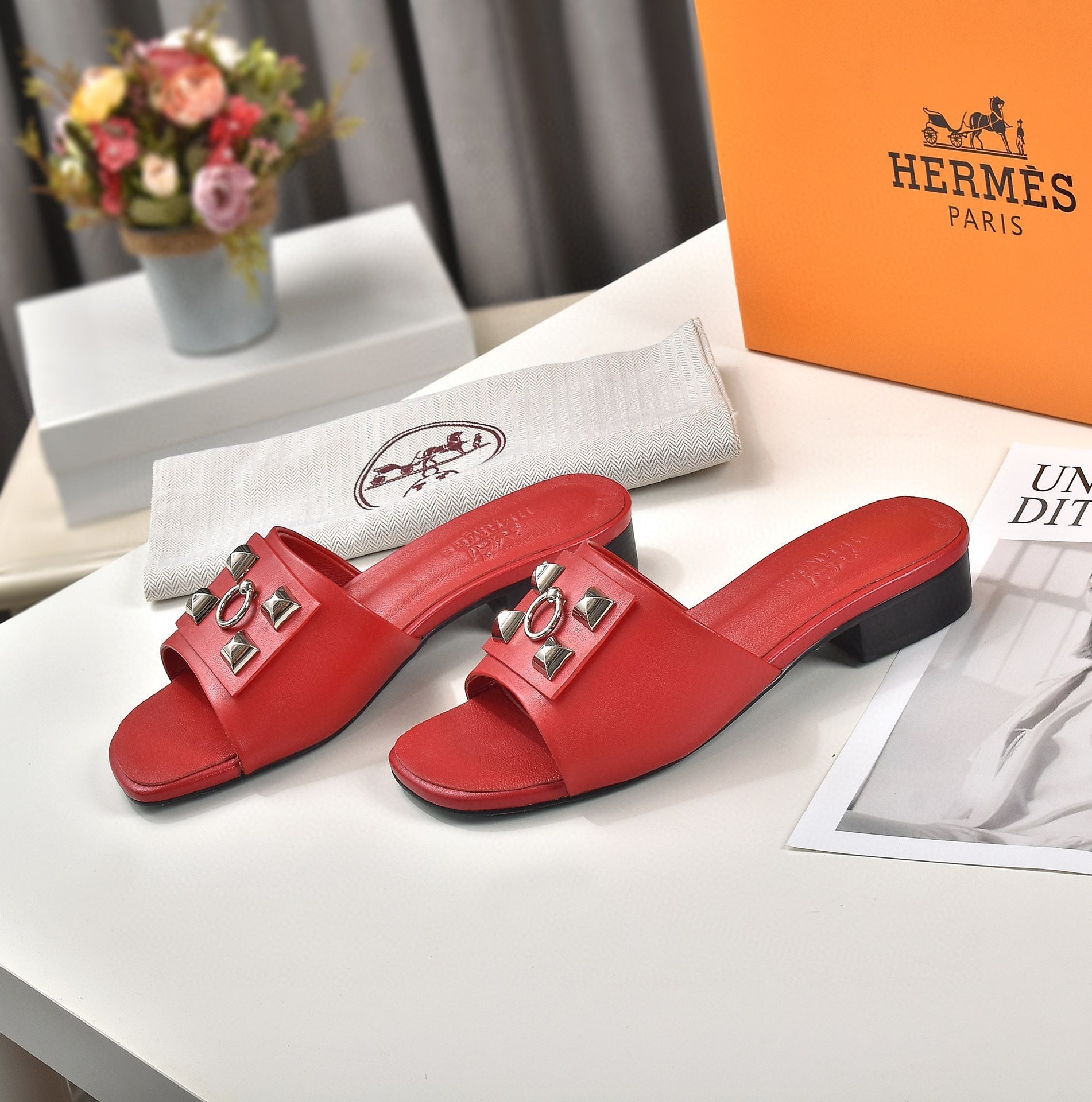 Hermes Women Shoes Designer Hermes Slippers Heel 60mm V80032 - 35 - View 8